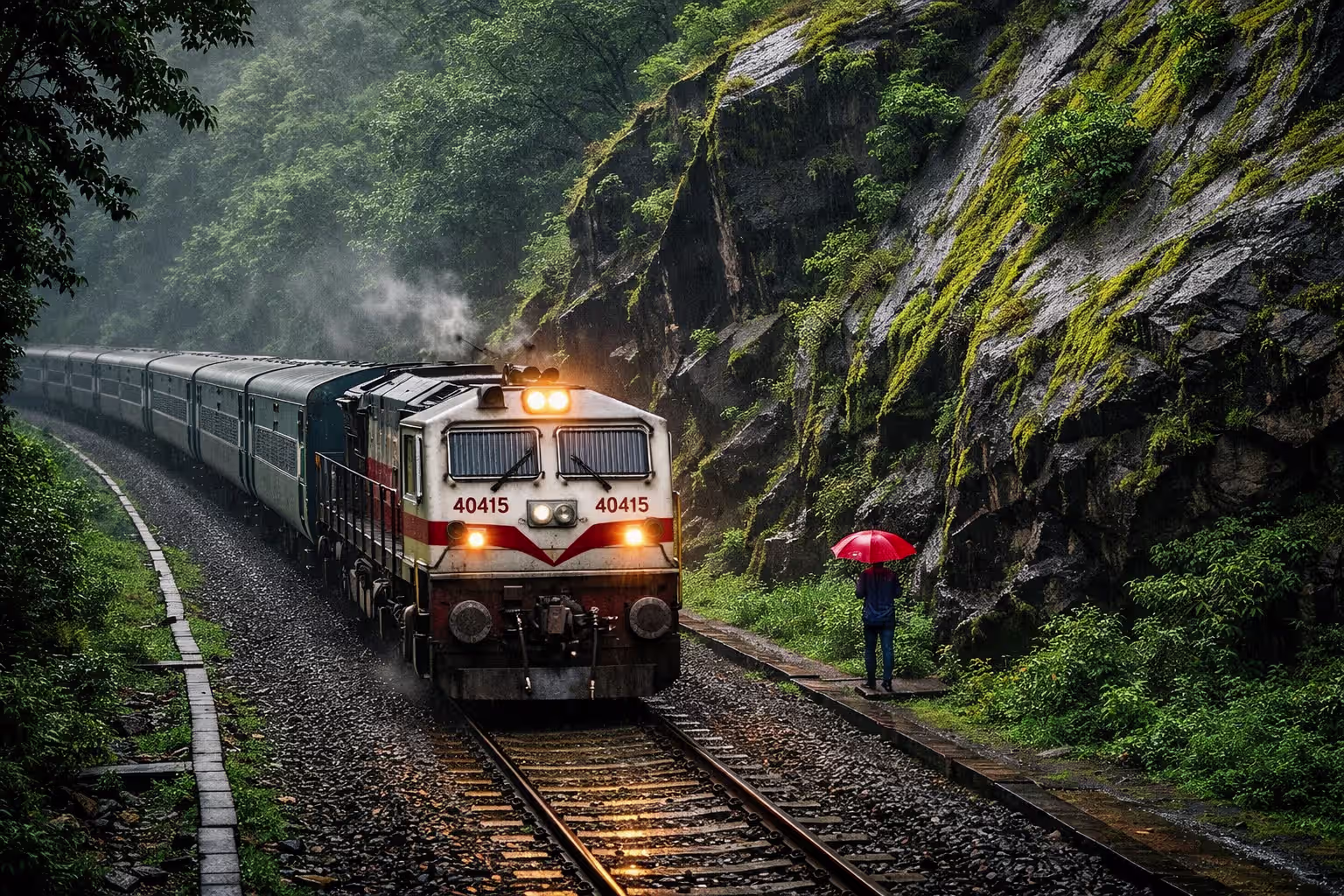 High speed train on track